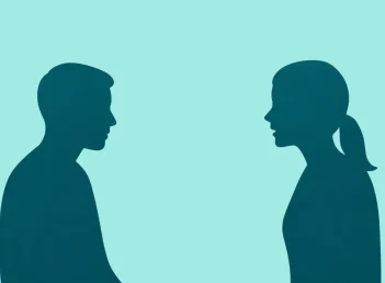 intergrative approach Male and female silhouette